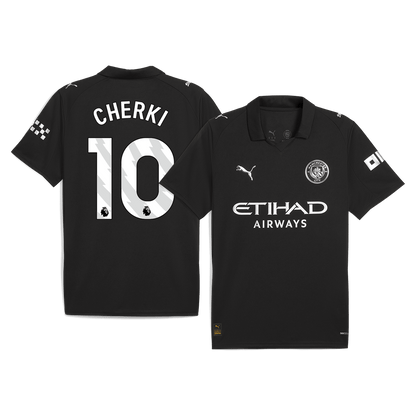 CHERKI #10 Manchester City Extérieur Maillot 2025/26 Noir