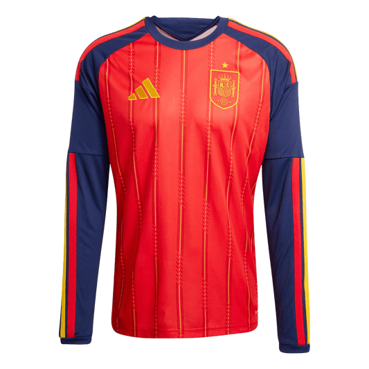 Espagne Domicile Maillot Manches Longues - Coupe du Monde 2026 Rouge Grande Taille