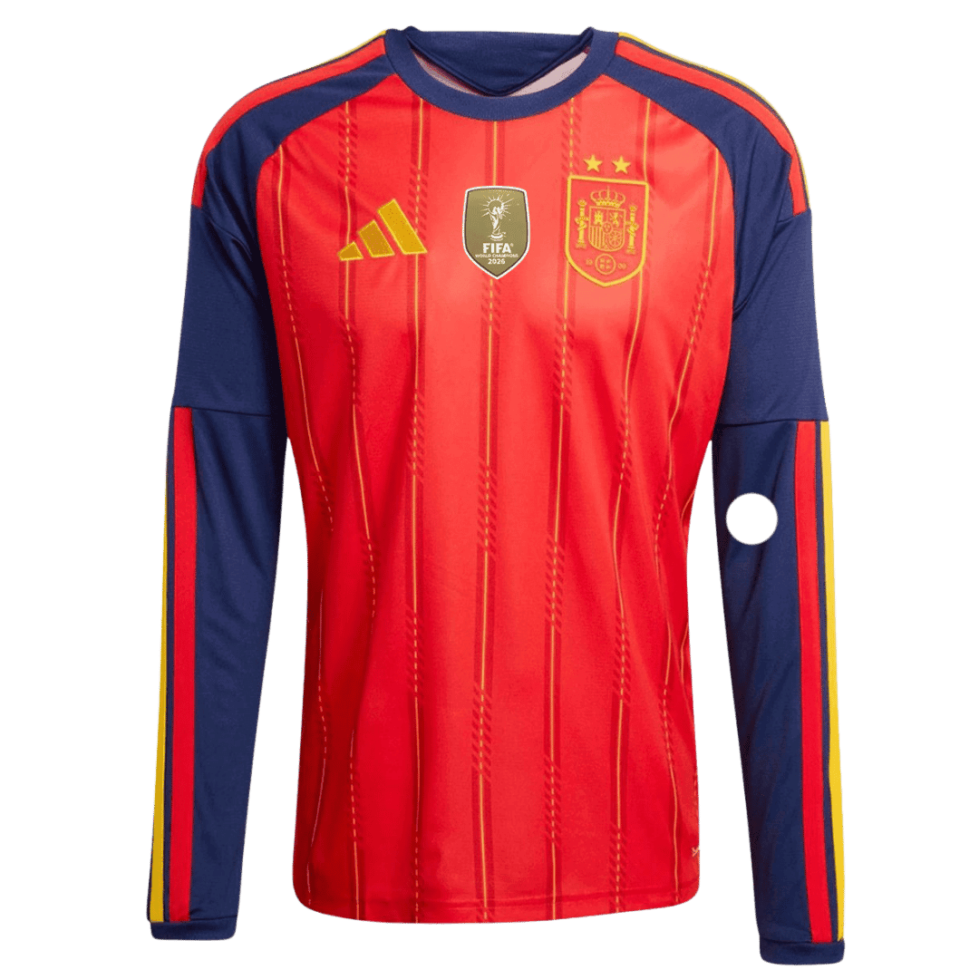 Espagne Domicile Maillot Manches Longues - Coupe du Monde 2026 Rouge
