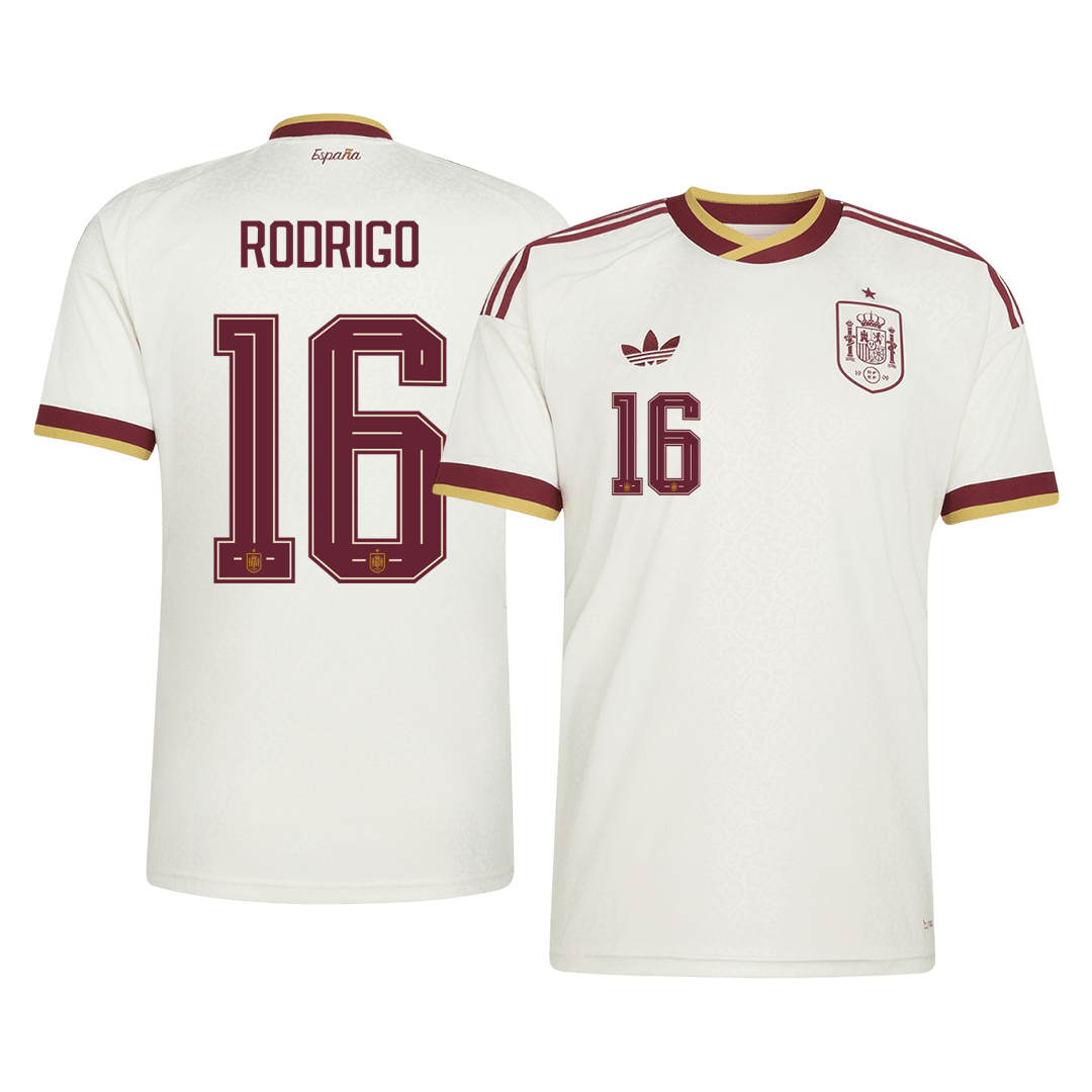 RODRIGO #16 Espagne Extérieur Maillot - Coupe du Monde 2026 Blanc