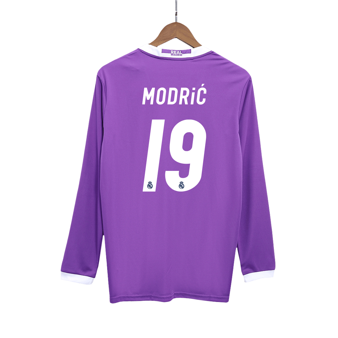 MODRIĆ #19 Retro Real Madrid Uit Thuisshirt Lange Mouwen 2016/17