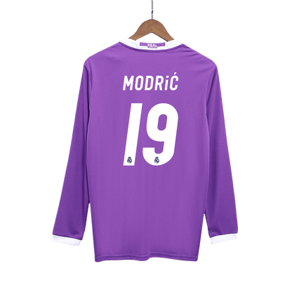 MODRIĆ #19 Retro Real Madrid Uit Thuisshirt Lange Mouwen 2016/17