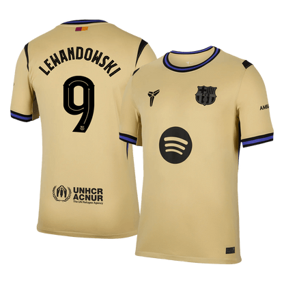 LEWANDOWSKI #9 Barcelona Uitshirt 2025/26 Geel - UCL