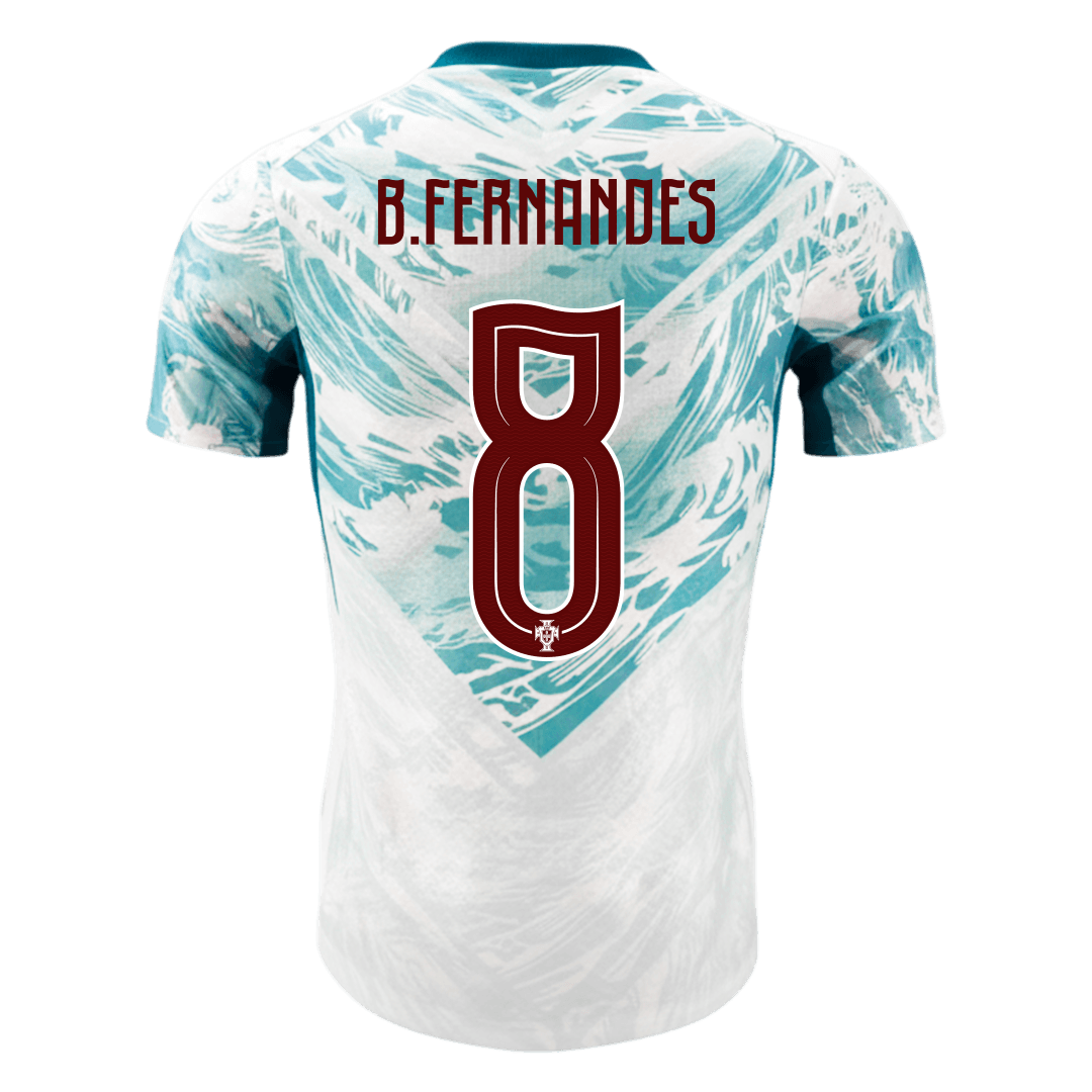 B.FERNANDES #8 Portugal Extérieur Maillot - Coupe du Monde 2026 White&Green Joueur