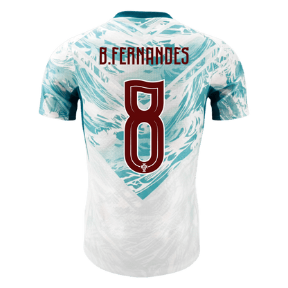 B.FERNANDES #8 Portugal Extérieur Maillot - Coupe du Monde 2026 White&Green Joueur