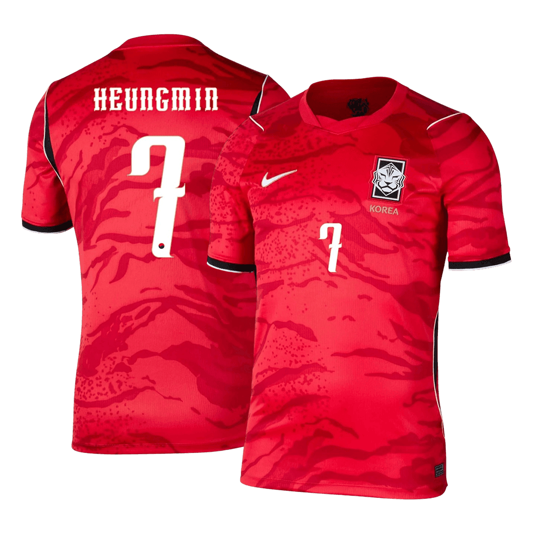 HEUNGMIN #7 Corée du Sud Domicile Maillot - Coupe du Monde 2026 Rouge