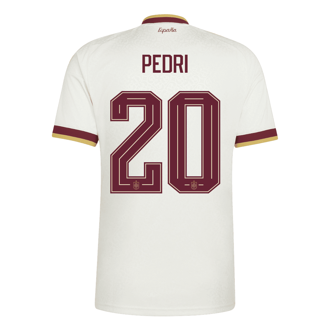 PEDRI #20 Espagne Extérieur Maillot 2 Stars - Champion Edition - Coupe du Monde 2026 Blanc