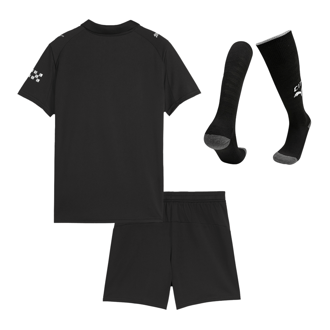 Manchester City Extérieur Maillot Kit 2025/26 Enfant Noir