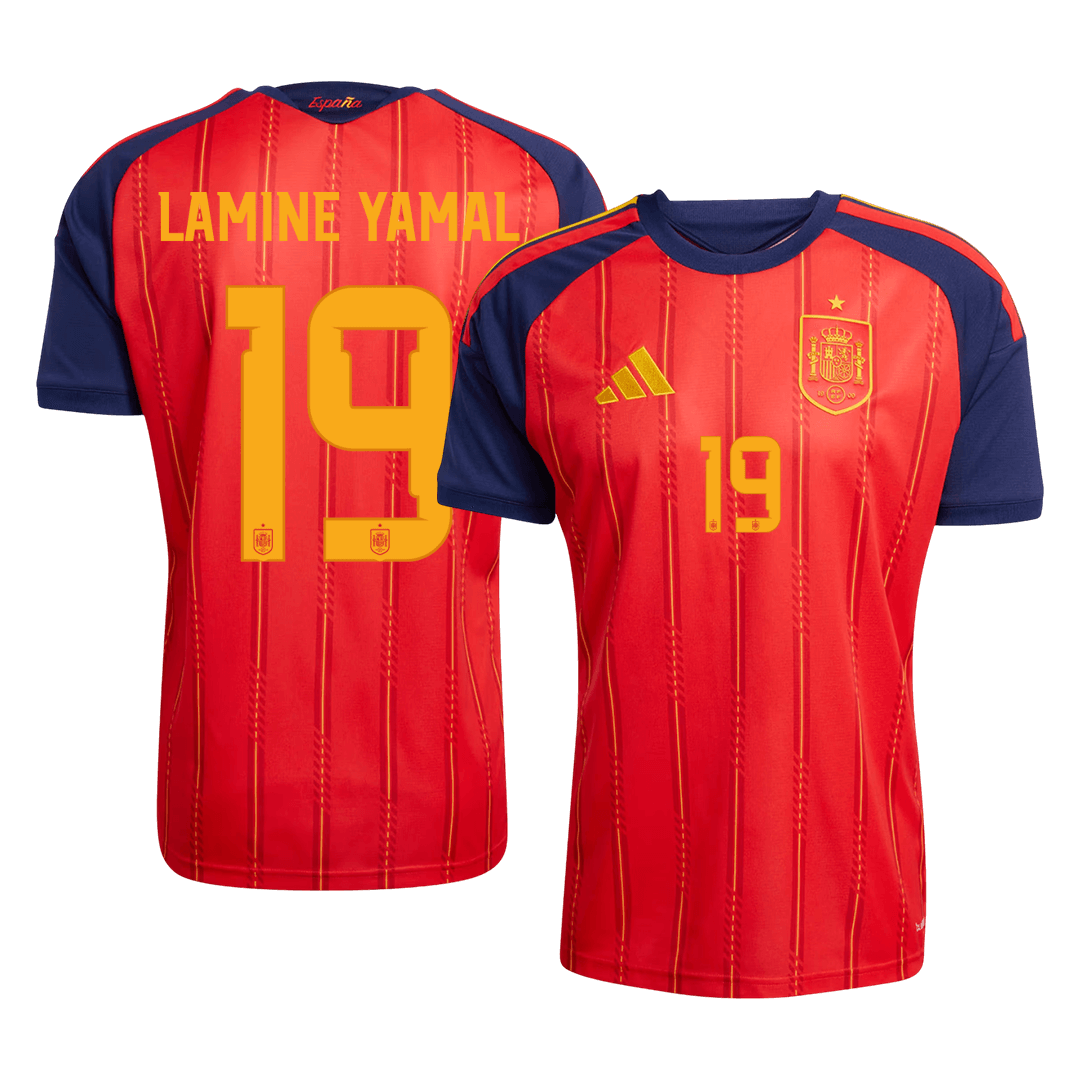 LAMINE YAMAL #19 Espagne Domicile Maillot - Coupe du Monde 2026 Rouge - Super