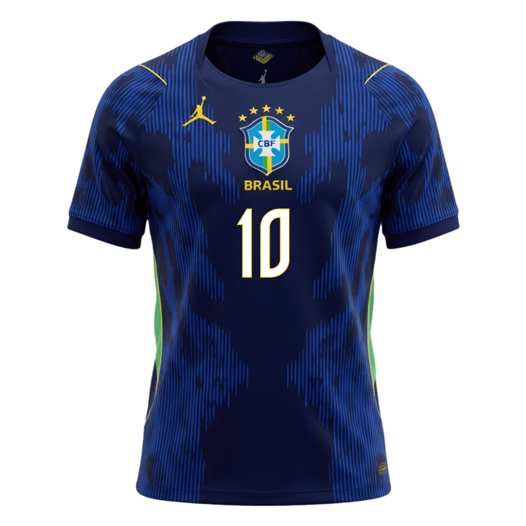NEYMAR JR. #10 Brésil Extérieur Maillot - Coupe du Monde 2026 Bleu marine