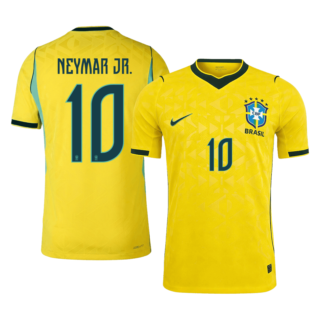 NEYMAR JR. #10 Brésil Domicile Maillot - Coupe du Monde 2026 Jaune Joueur