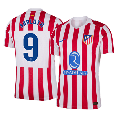 SØRLOTH #9 Atlético Thuisshirt 2025/26 Rood&Wit Speler