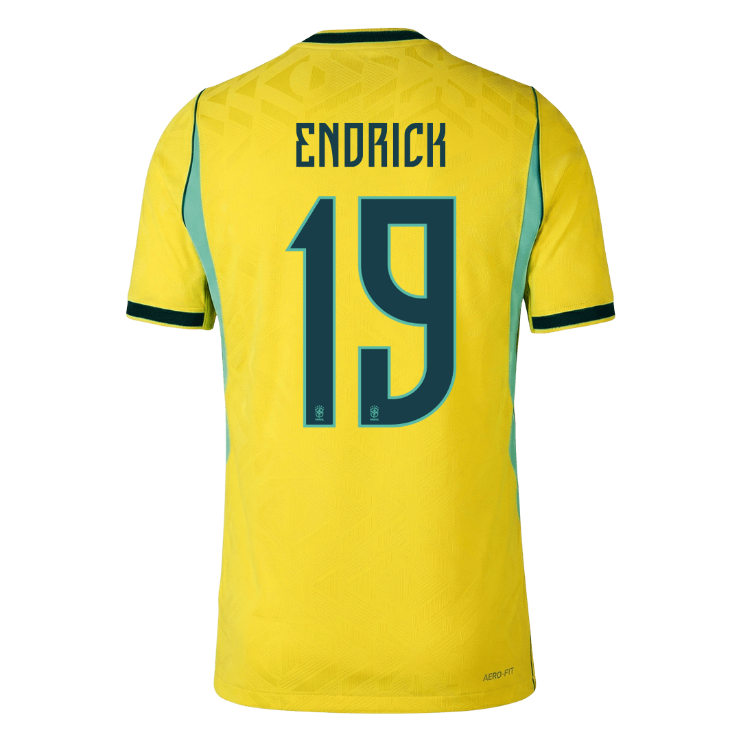 ENDRICK #19 Brésil Domicile Maillot - Coupe du Monde 2026 Jaune Joueur