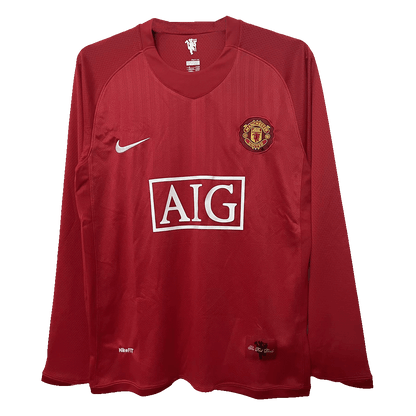 Retro Manchester United Domicile Maillot Manches Longues 2007/08