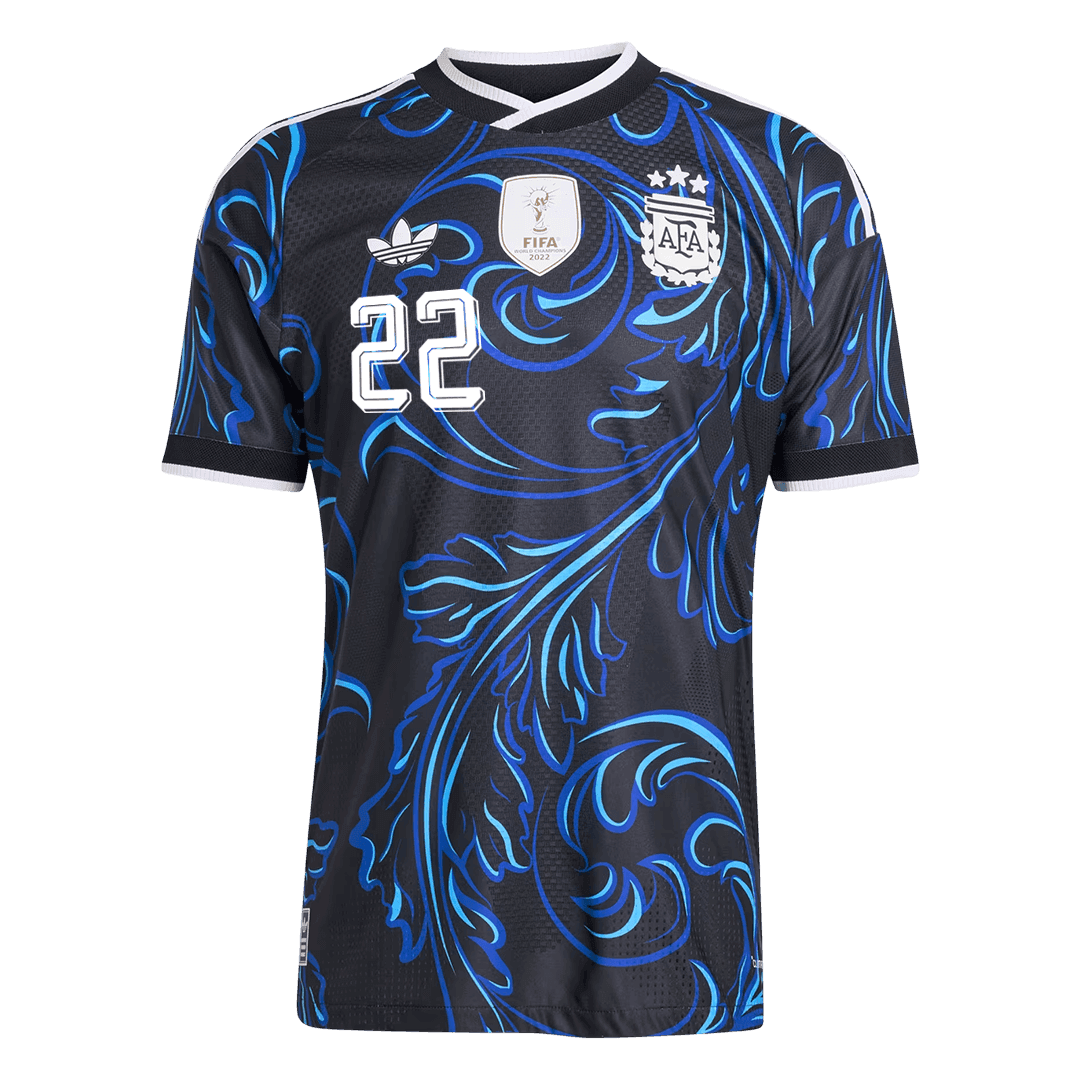 L. MARTÍNEZ #22 Argentine Extérieur Maillot - Coupe du Monde 2026 Noir Joueur