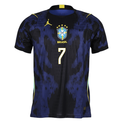VINI JR. #7 Brazilië Uitshirt - WK 2026 Marineblauw Speler