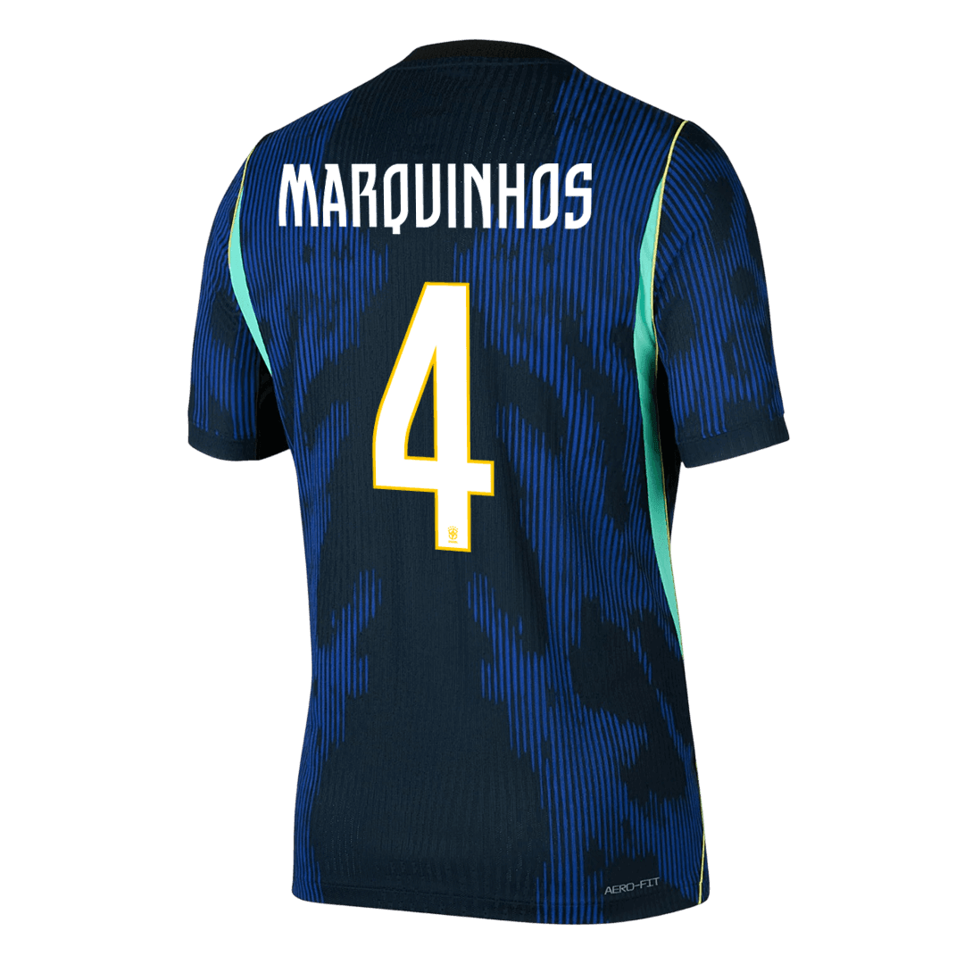 MARQUINHOS #4 Brésil Extérieur Maillot - Coupe du Monde 2026 Bleu marine Joueur