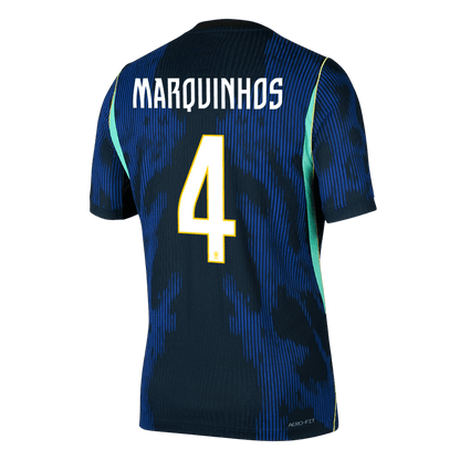 MARQUINHOS #4 Brésil Extérieur Maillot - Coupe du Monde 2026 Bleu marine Joueur