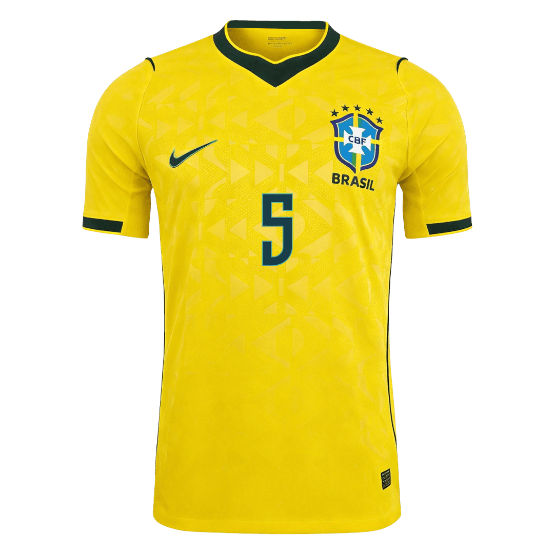 CASEMIRO #5 Brésil Domicile Maillot - Coupe du Monde 2026 Jaune Joueur