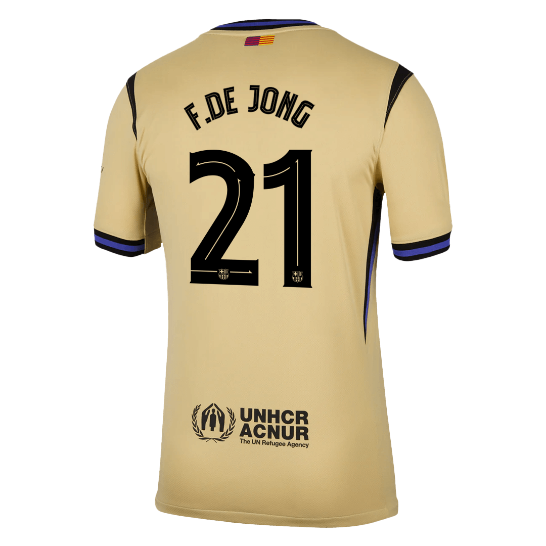 F.DE JONG #21 Barcelona Uit Thuisshirt 2025/26 Geel - UCL