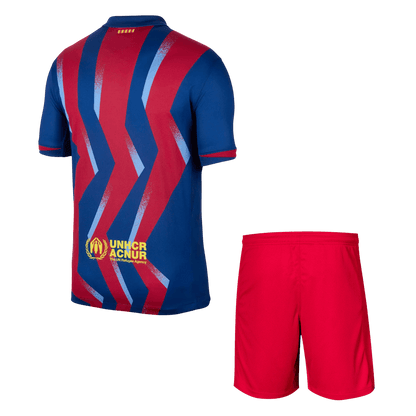 Barcelona Vierde Uitshirt Set 2025/26 Rood & Blauw