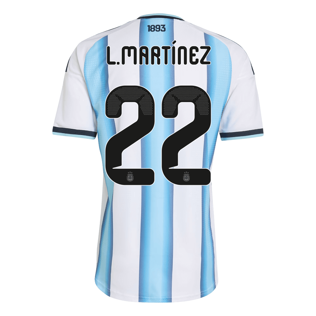 L.MARTÍNEZ #22 Argentinië Thuisshirt WK 2026 Blauw&Wit Speler