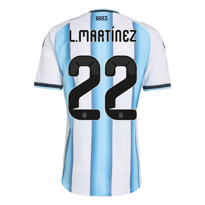 L.MARTÍNEZ #22 Argentinië Thuisshirt WK 2026 Blauw&Wit Speler