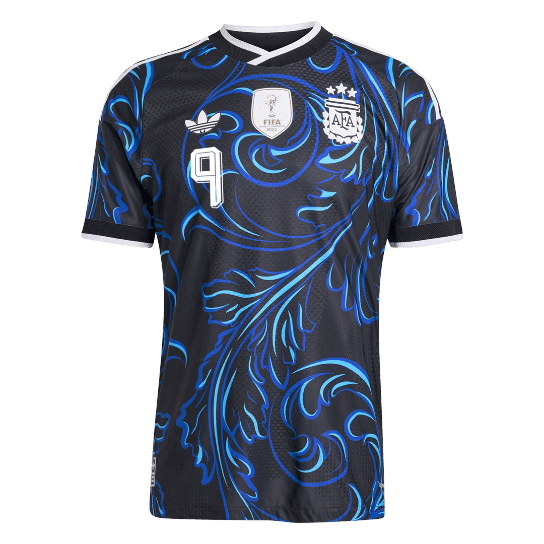 J. ÁLVAREZ #9 Argentine Extérieur Maillot - Coupe du Monde 2026 Noir Joueur