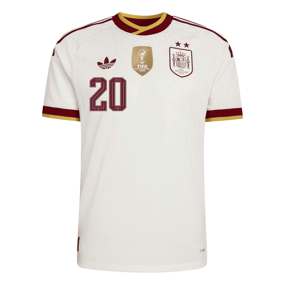 PEDRI #20 Espagne Extérieur Maillot - Coupe du Monde 2026 Blanc Joueur