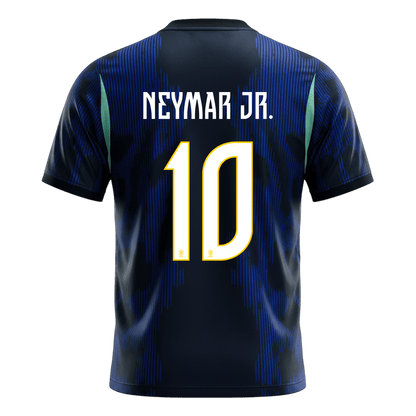 NEYMAR JR. #10 Brésil Extérieur Maillot - Coupe du Monde 2026 Bleu marine