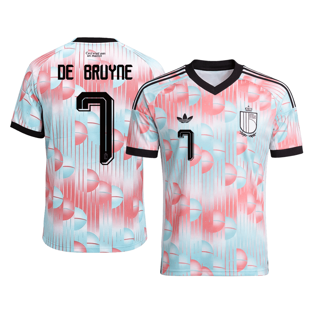 DE BRUYNE #7 Belgique Extérieur Maillot - Coupe du Monde 2026 Blue&Pink
