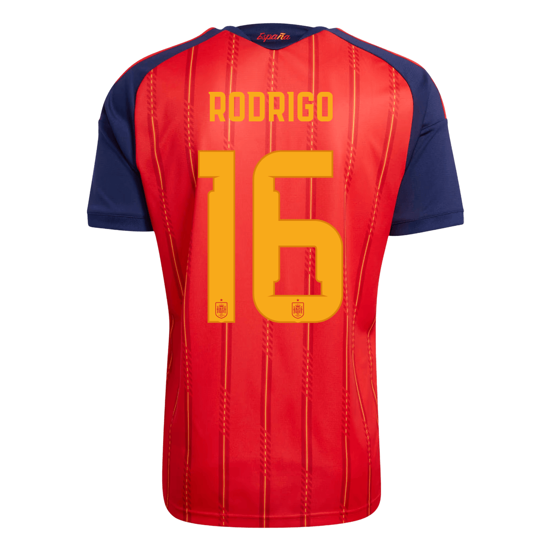 RODRIGO #16 Espagne Domicile Maillot - Coupe du Monde 2026 Rouge - Super