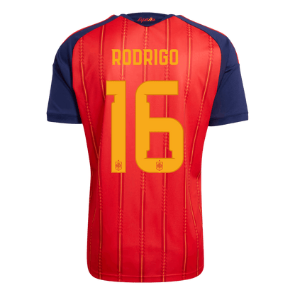 RODRIGO #16 Espagne Domicile Maillot - Coupe du Monde 2026 Rouge - Super