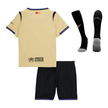 Barcelone Extérieur Maillot Kit 2025/26 Junior Jaune&Noir