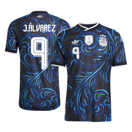 J. ÁLVAREZ #9 Argentine Extérieur Maillot - Coupe du Monde 2026 Noir Joueur