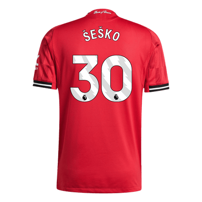 ŠEŠKO #30 Manchester United Domicile Maillot 2025/26 Rouge Authentique