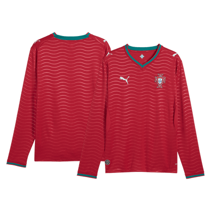 Portugal Domicile Maillot Manches Longues - Coupe du Monde 2026 Rouge