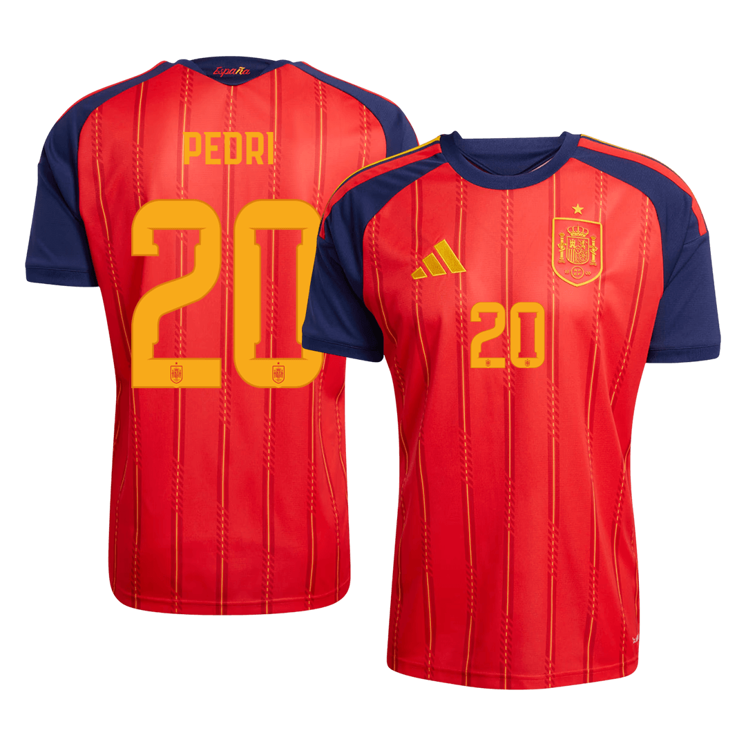 PEDRI #20 Espagne Domicile Maillot - Coupe du Monde 2026 Rouge - Super