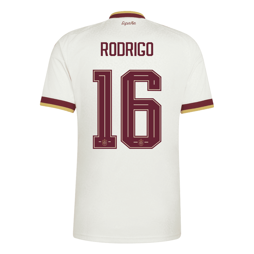 RODRIGO #16 Espagne Extérieur Maillot - Coupe du Monde 2026 Blanc
