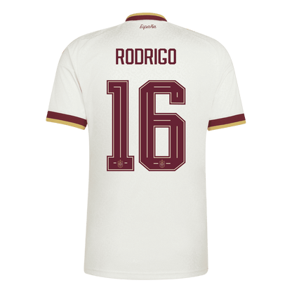 RODRIGO #16 Espagne Extérieur Maillot 2 Stars - Champion Edition - Coupe du Monde 2026 Blanc