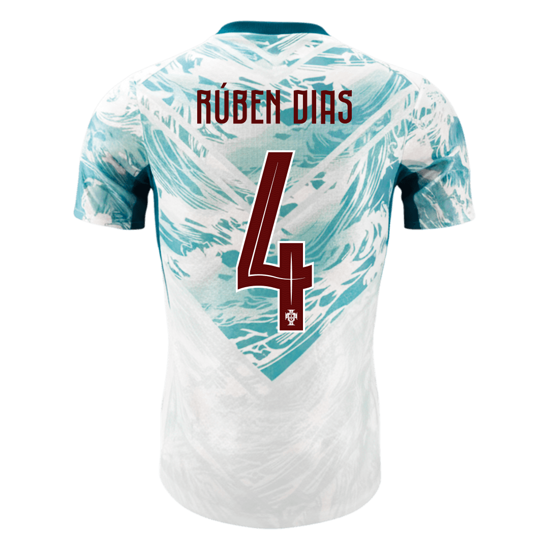 RÚBEN DIAS #4 Portugal Extérieur Maillot - Coupe du Monde 2026 White&Green Joueur