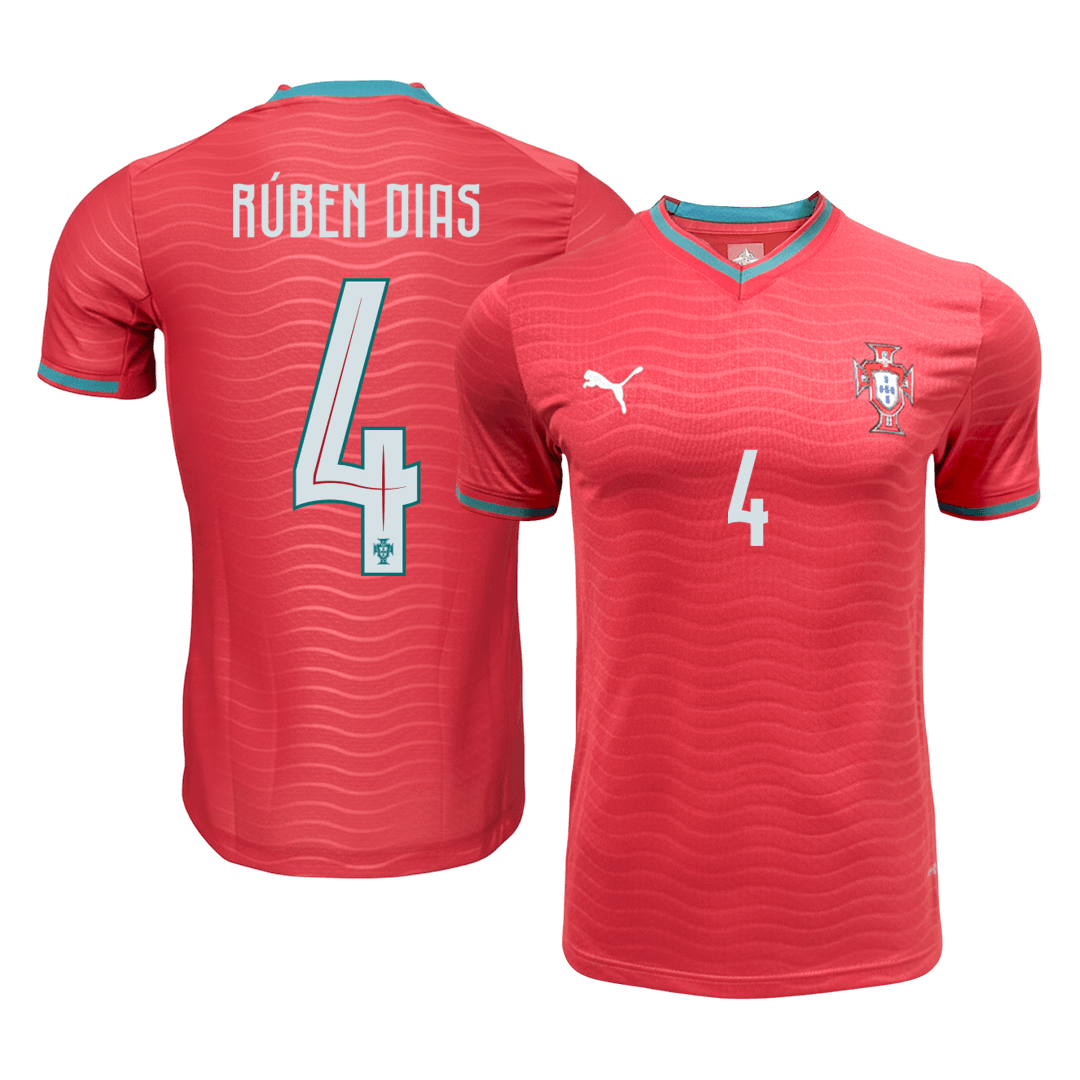 RÚBEN DIAS #4 Portugal Domicile Maillot - Coupe du Monde 2026 Rouge Joueur