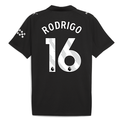 RODRIGO #16 Manchester City Extérieur Maillot 2025/26 Noir