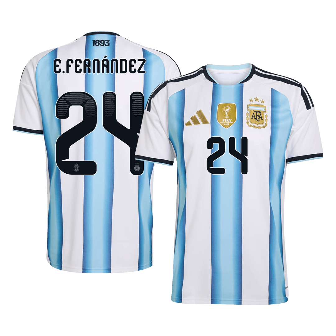 E. FERNÁNDEZ #24 Argentine Domicile Maillot - Coupe du Monde 2026 Blue&White - Super