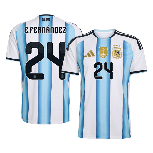 E. FERNÁNDEZ #24 Argentine Domicile Maillot - Coupe du Monde 2026 Blue&White - Super