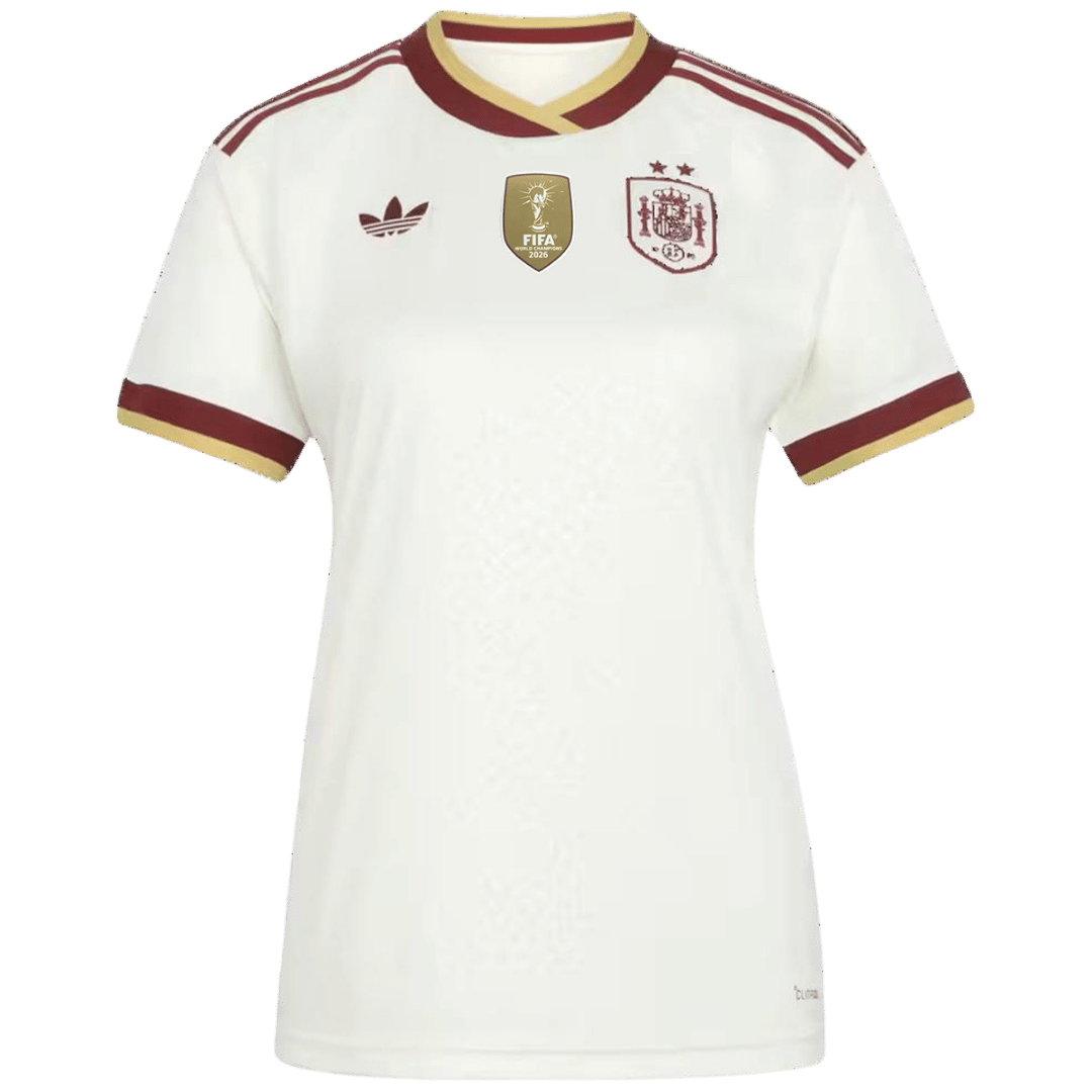 Femme Espagne Extérieur Maillot - Coupe du Monde 2026 Blanc