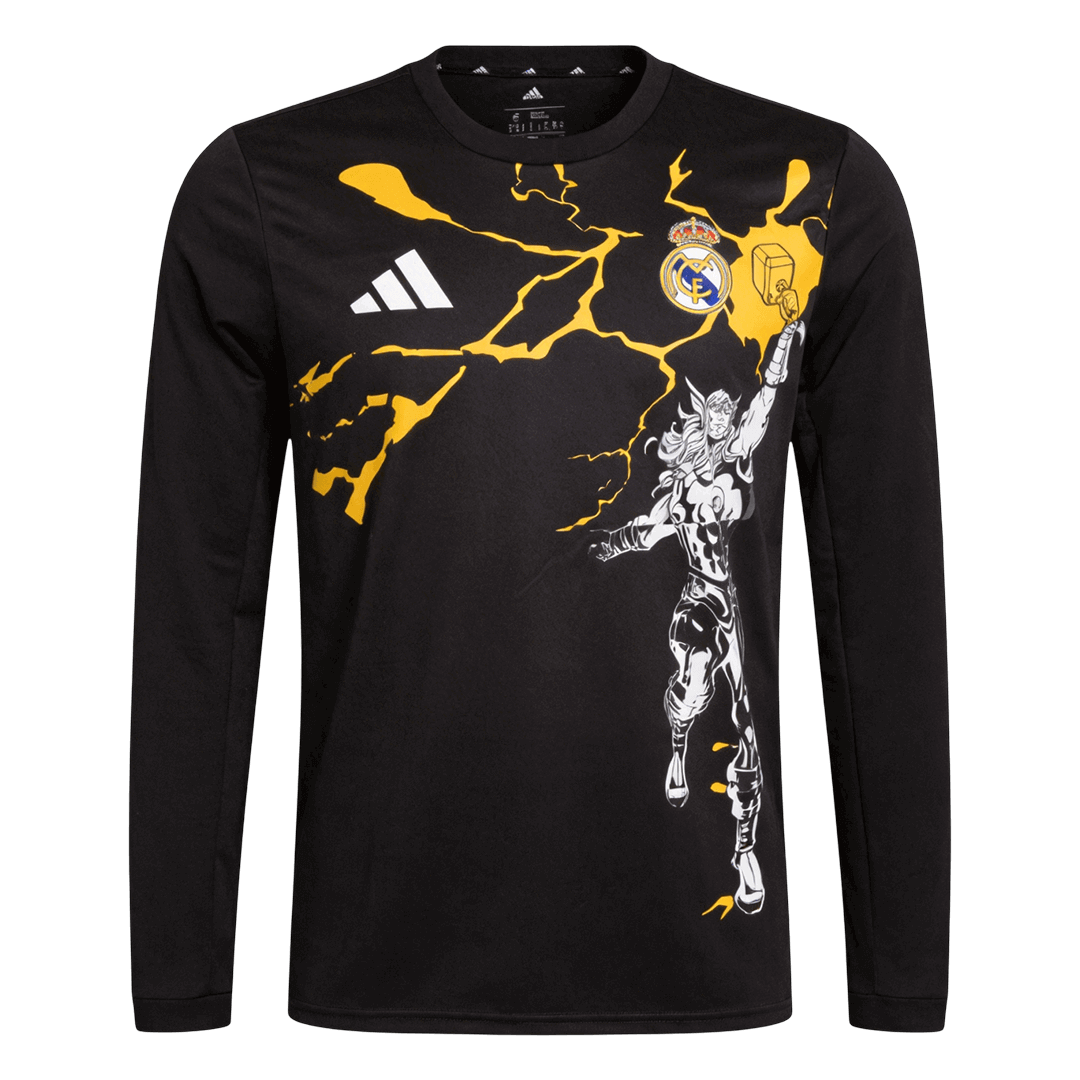 Real Madrid Maillot Manches Longues 2025/26 Noir Grande Taille