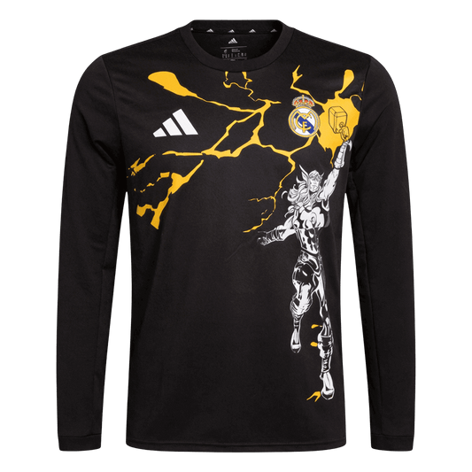 Real Madrid Maillot Manches Longues 2025/26 Noir Grande Taille