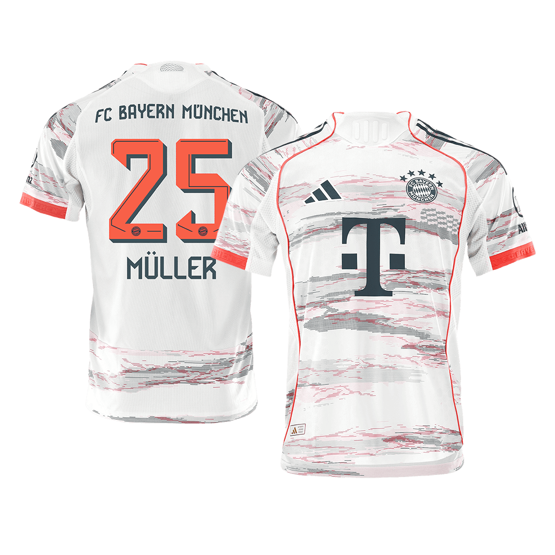 MÜLLER #25 Munich Extérieur Maillot 2025/26 Blanc Joueur