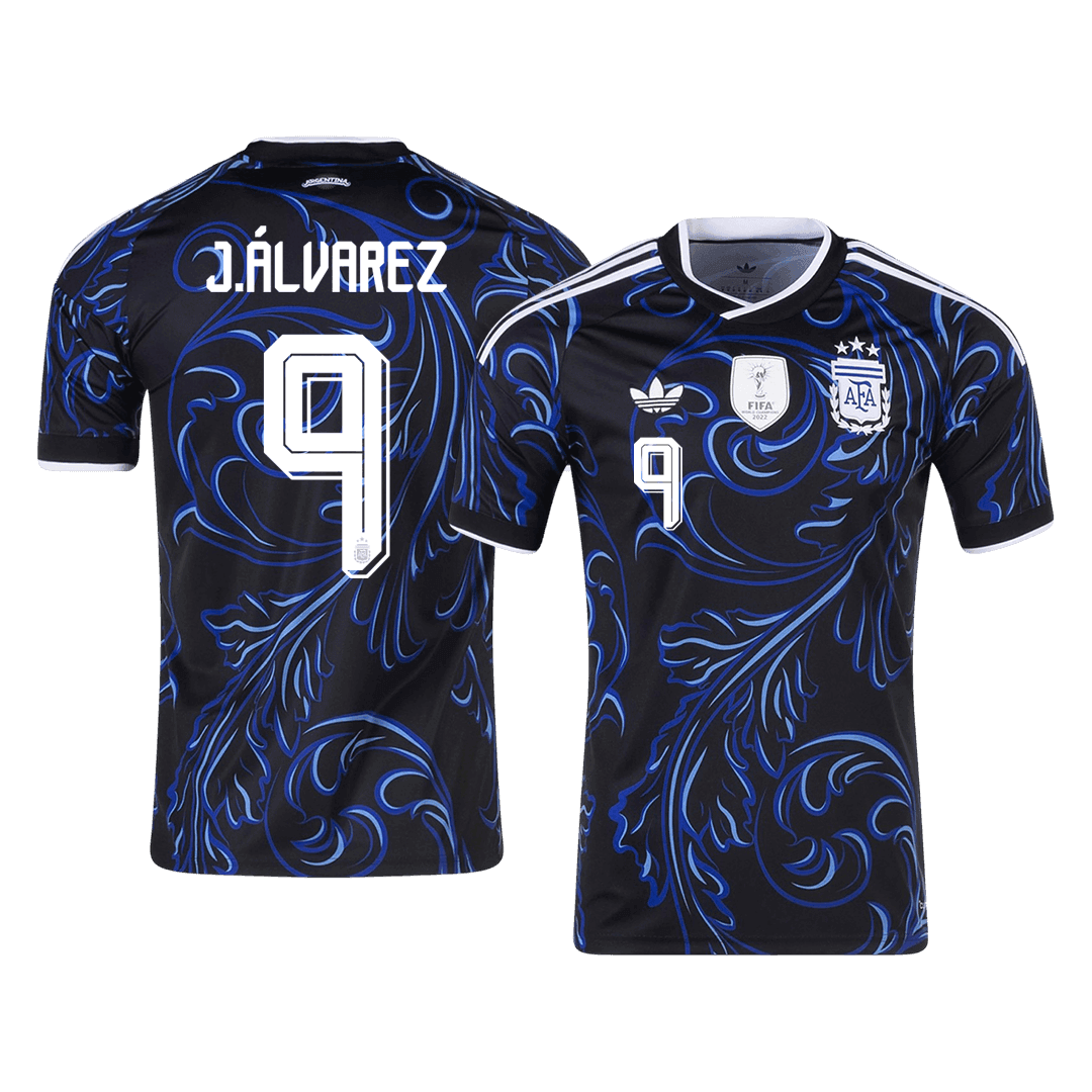 J. ÁLVAREZ #9 Argentine Extérieur Maillot - Coupe du Monde 2026 Noir